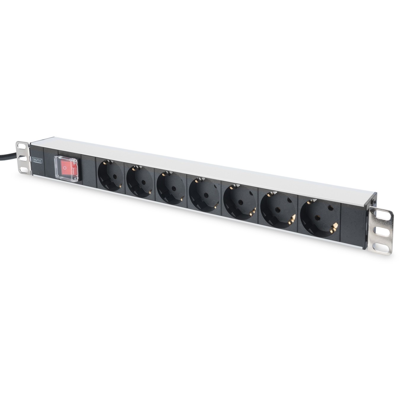 DIGITUS 7-Outlet Power Strip with Switch - Aluminum - 2m Cable — Buy in Cyprus with Fast Delivery