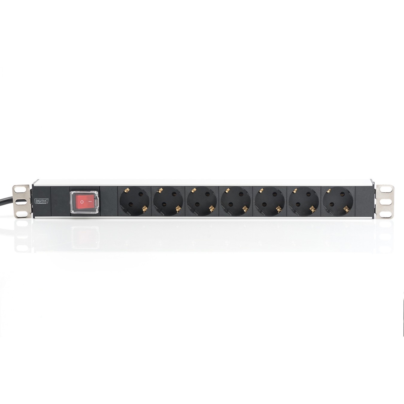 DIGITUS 7-Outlet Power Strip with Switch - Aluminum - 2m Cable — Buy in Cyprus with Fast Delivery