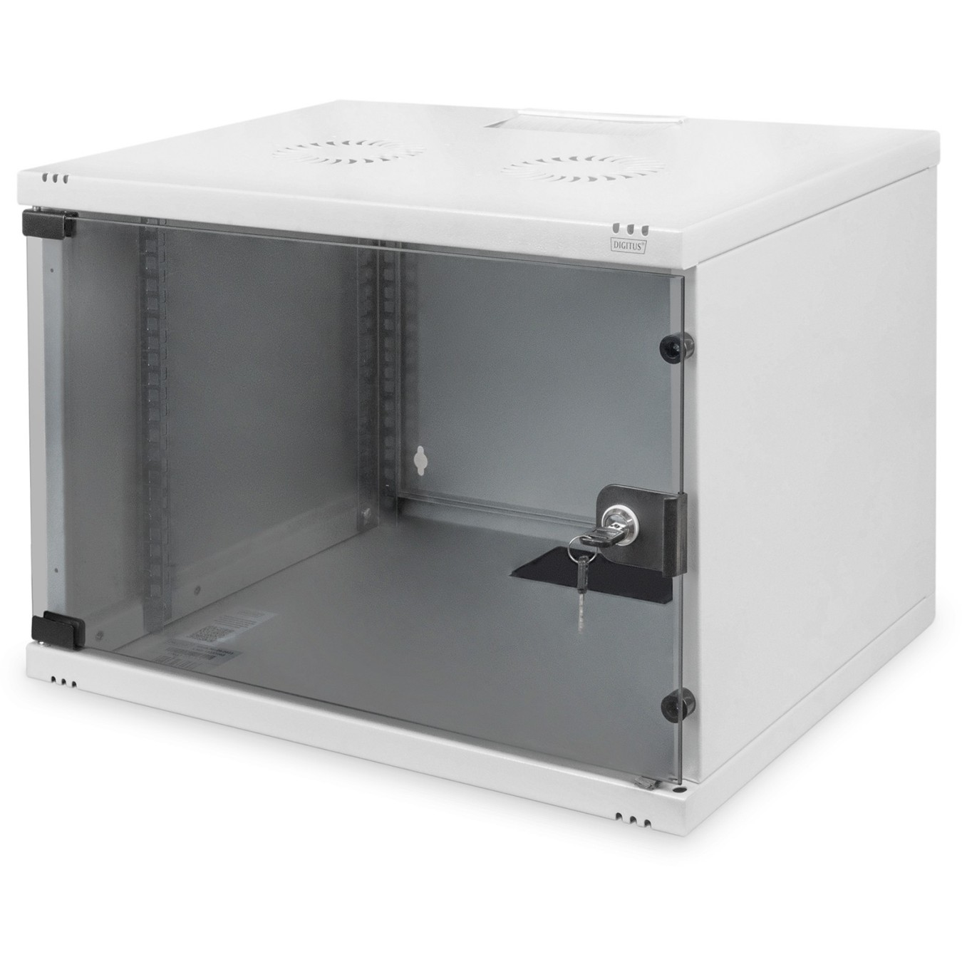 Digitus SOHO Wall-Mount Cabinet 19" 7U 370x540x400mm Glass Door Grey (RAL 7035) Unassembled — Buy in Cyprus with Fast Delivery