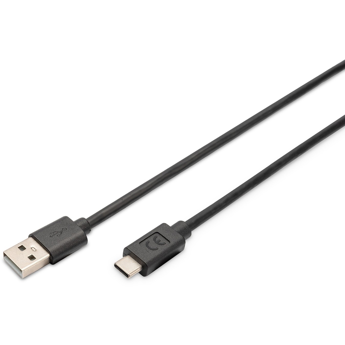 DIGITUS USB 2.0 Cable Type-C to Type-A - Stainless Steel Braided - 3.0 m - Black — Buy in Cyprus with Fast Delivery