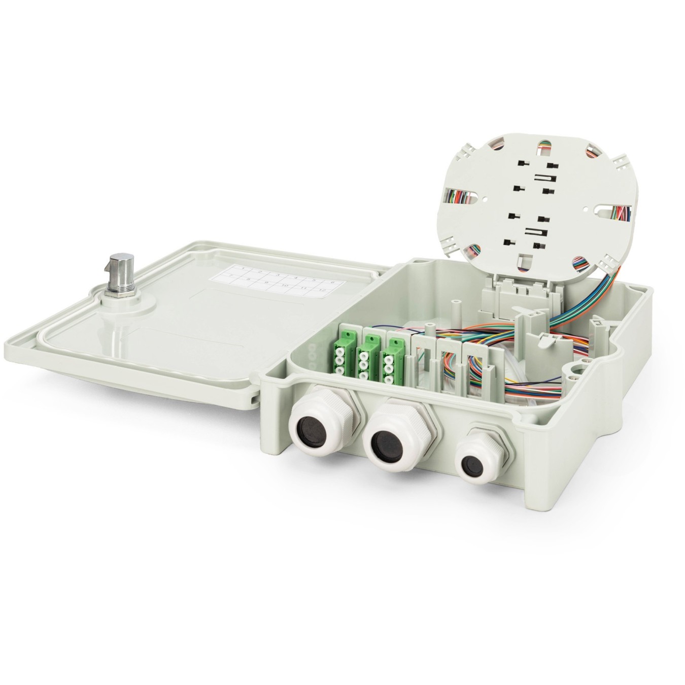 DIGITUS FTTH Box OS2 12 Fibers LC APC - Characteristics (12 LC APC ports, rugged enclosure) — Buy in Cyprus with Fast Delivery