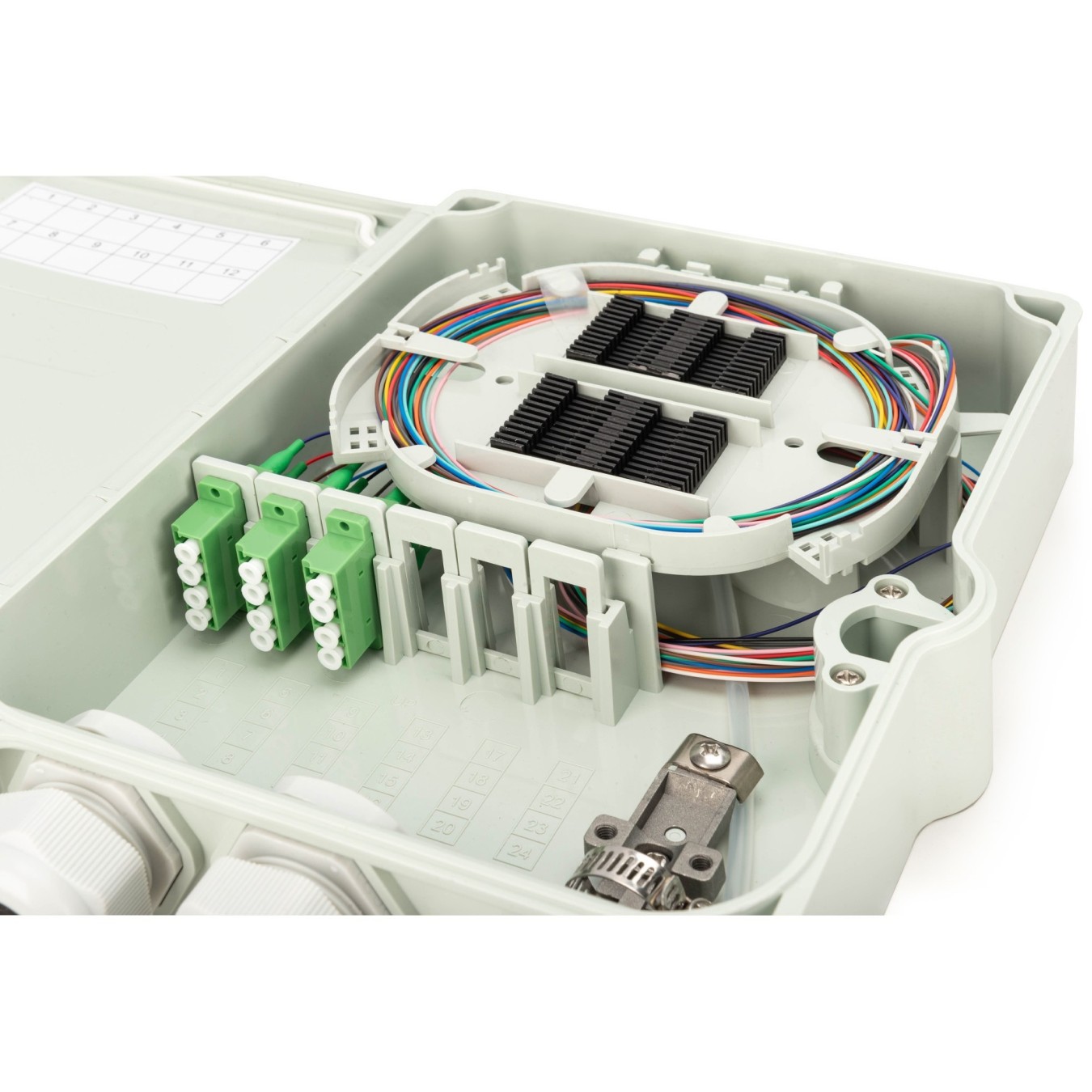 DIGITUS FTTH Box OS2 12 Fibers LC APC - Characteristics (12 LC APC ports, rugged enclosure) — Buy in Cyprus with Fast Delivery