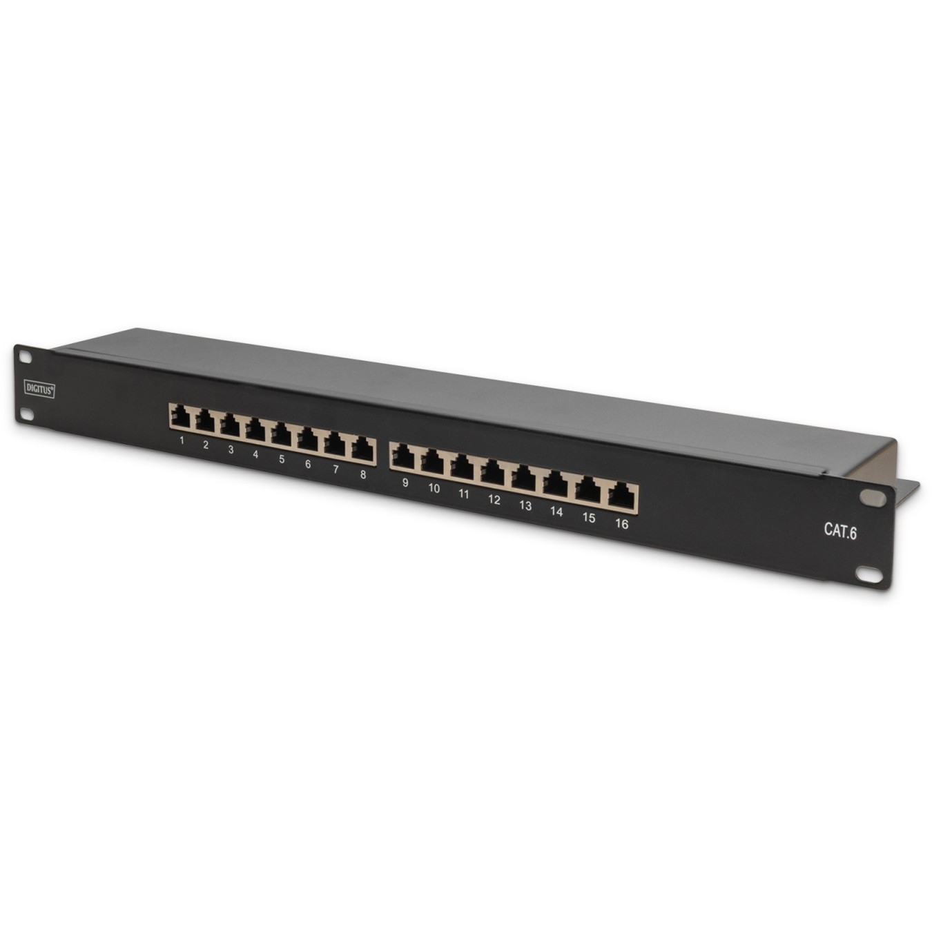 DIGITUS Patchpanel 1U 16-Port Cat6 Shielded - Black — Buy in Cyprus with Fast Delivery