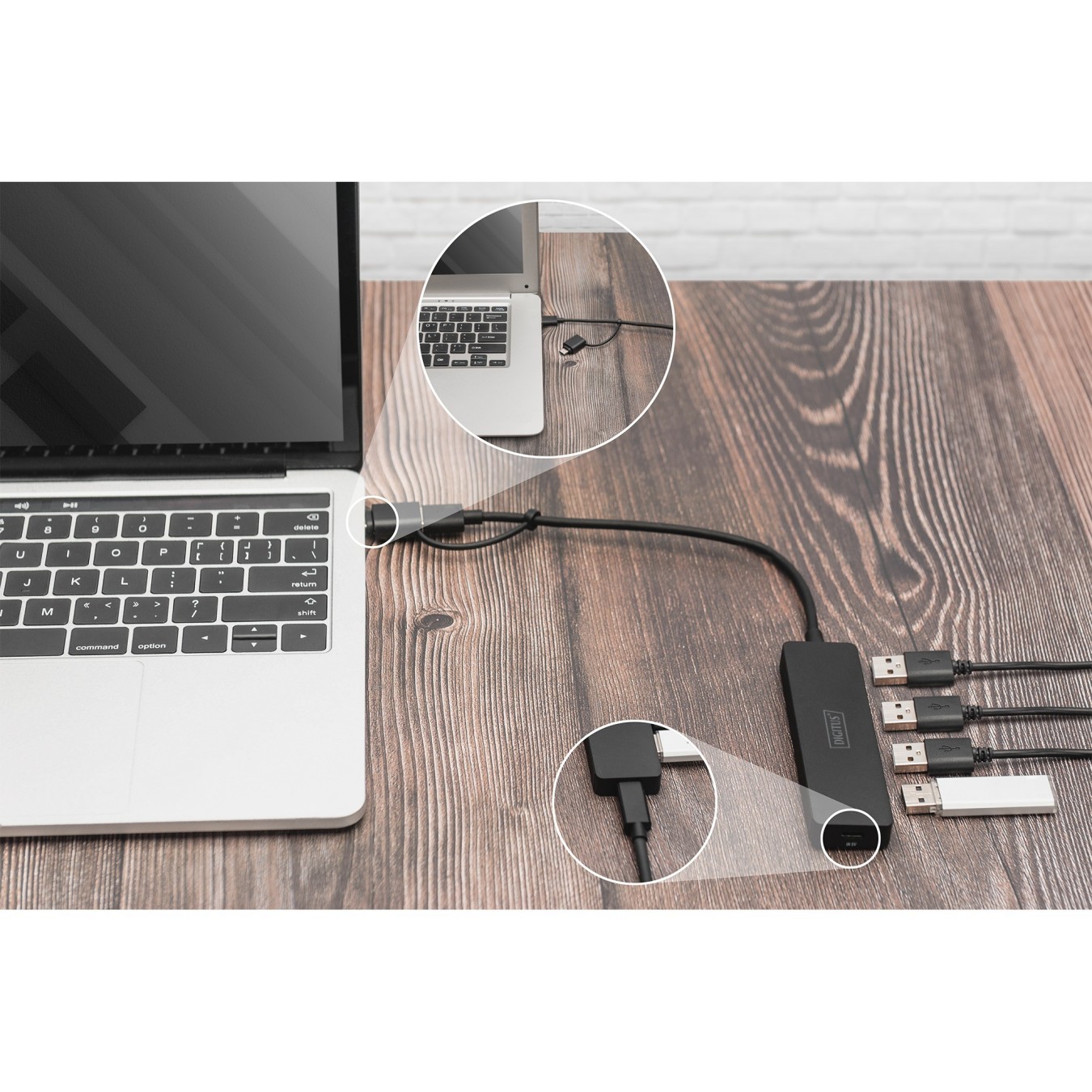 DIGITUS USB 3.0 Hub 4-Port Slim - USB-C Cable Included 0.2m — Buy in Cyprus with Fast Delivery