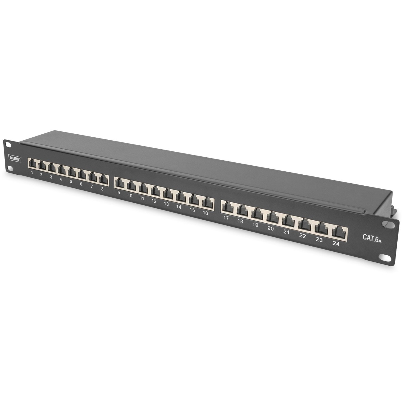 DIGITUS Patchpanel 1HE 24-Port Cat6a Shielded Black - 1U Rack-Mount RJ-45 Patch Panel — Buy in Cyprus with Fast Delivery
