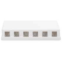 DIGITUS Keystone Jack 6-Port Housing - White Surface-Mount Box — Buy in Cyprus with Fast Delivery
