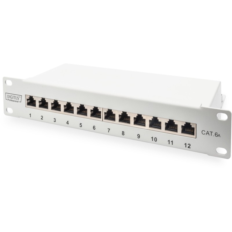 Buy DIGITUS Cat.6A Shielded Patch Panel, 12-Port, 10 ft, Gray in Cyprus, Nicosia, Limassol, Larnaka, Pafos