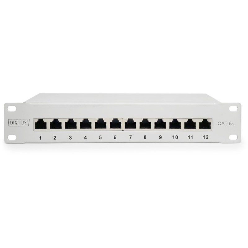 Buy DIGITUS Cat.6A Shielded Patch Panel, 12-Port, 10 ft, Gray in Cyprus, Nicosia, Limassol, Larnaka, Pafos
