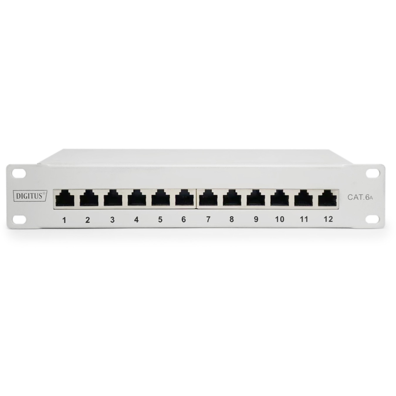 DIGITUS Cat.6A Shielded Patch Panel, 12-Port, 10 ft, Gray — Buy in Cyprus with Fast Delivery