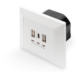 Buy DIGITUS Unterputz Ladedose USB 2x USB-A + 1x USB-C - Flush Mounted - White in Cyprus, Nicosia, Limassol, Larnaka, Pafos