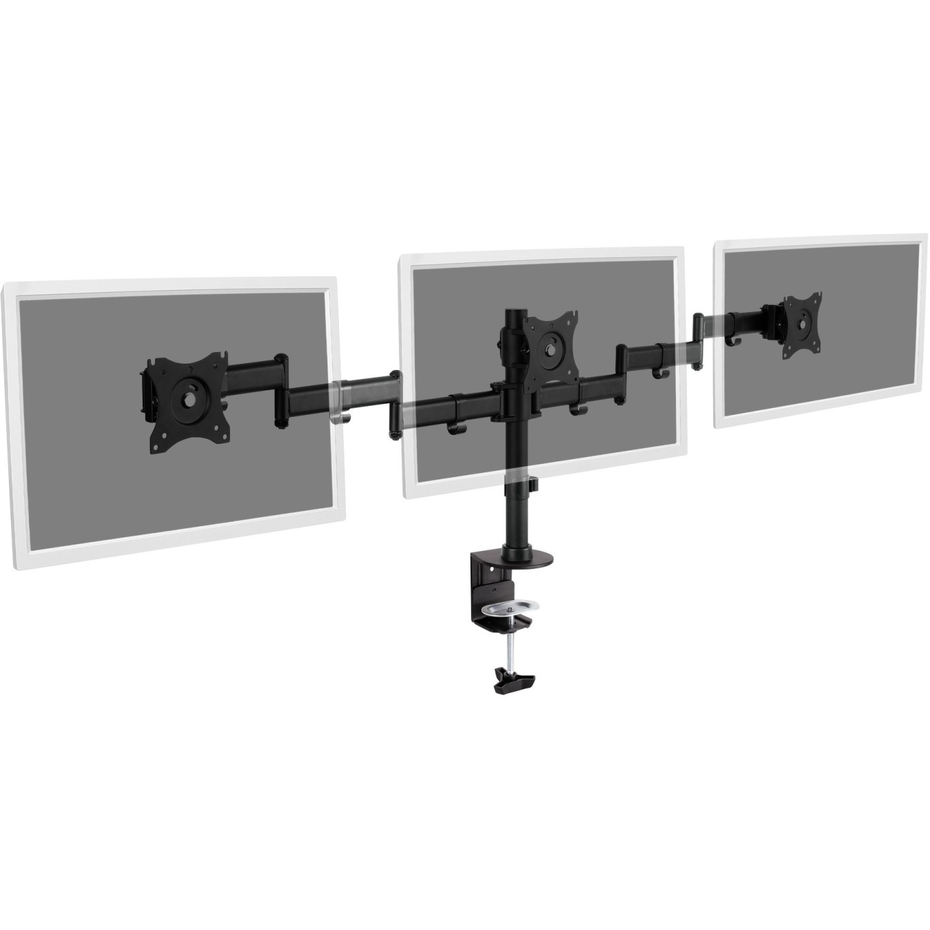 Desk Mount for 3 Monitors up to 27in - DA-90362 - Desk Clamp Arm, Triple Arm, 8 kg/arm — Buy in Cyprus with Fast Delivery
