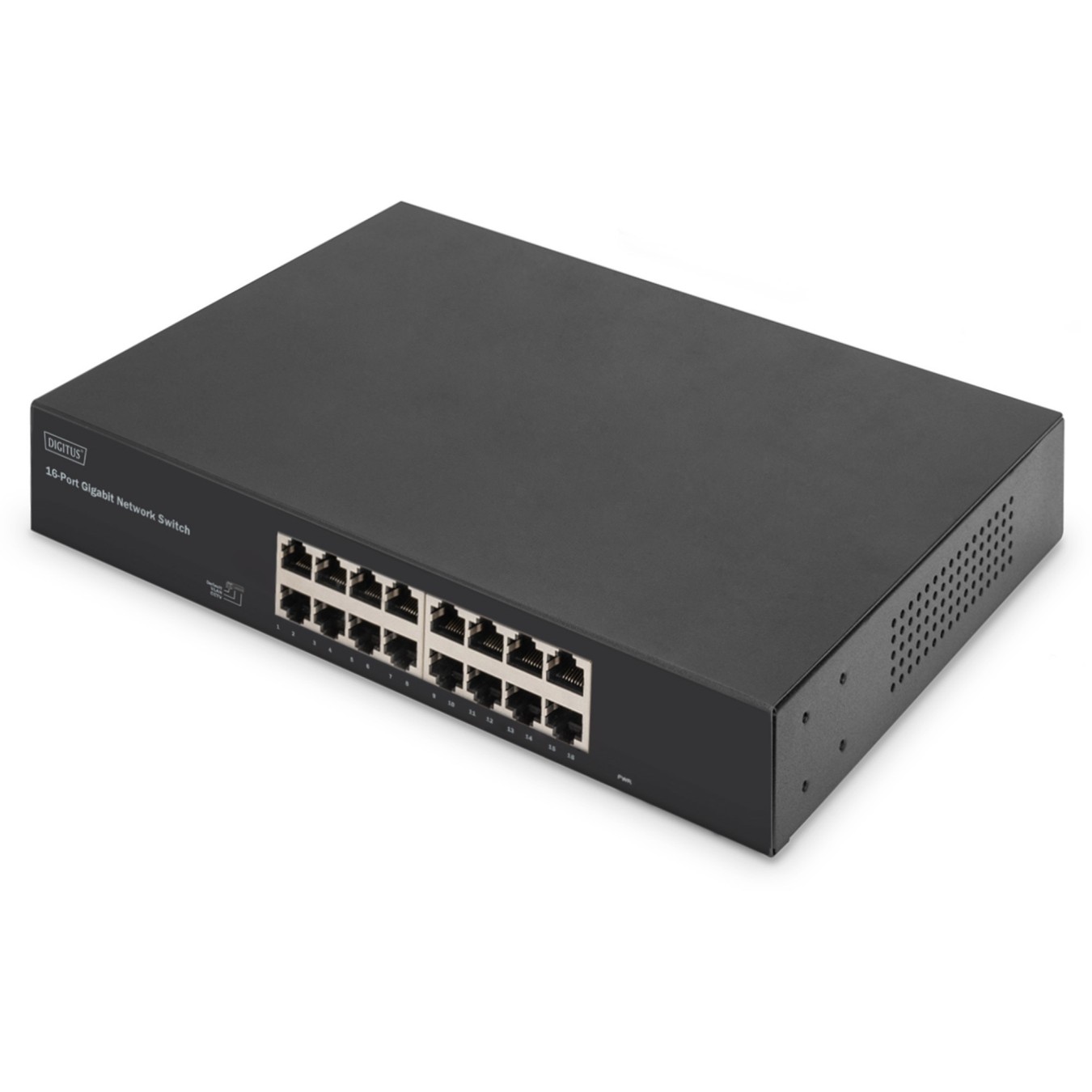 DIGITUS Switch 16-Port Gigabit - 19" Rackmount Unmanaged - Black — Buy in Cyprus with Fast Delivery
