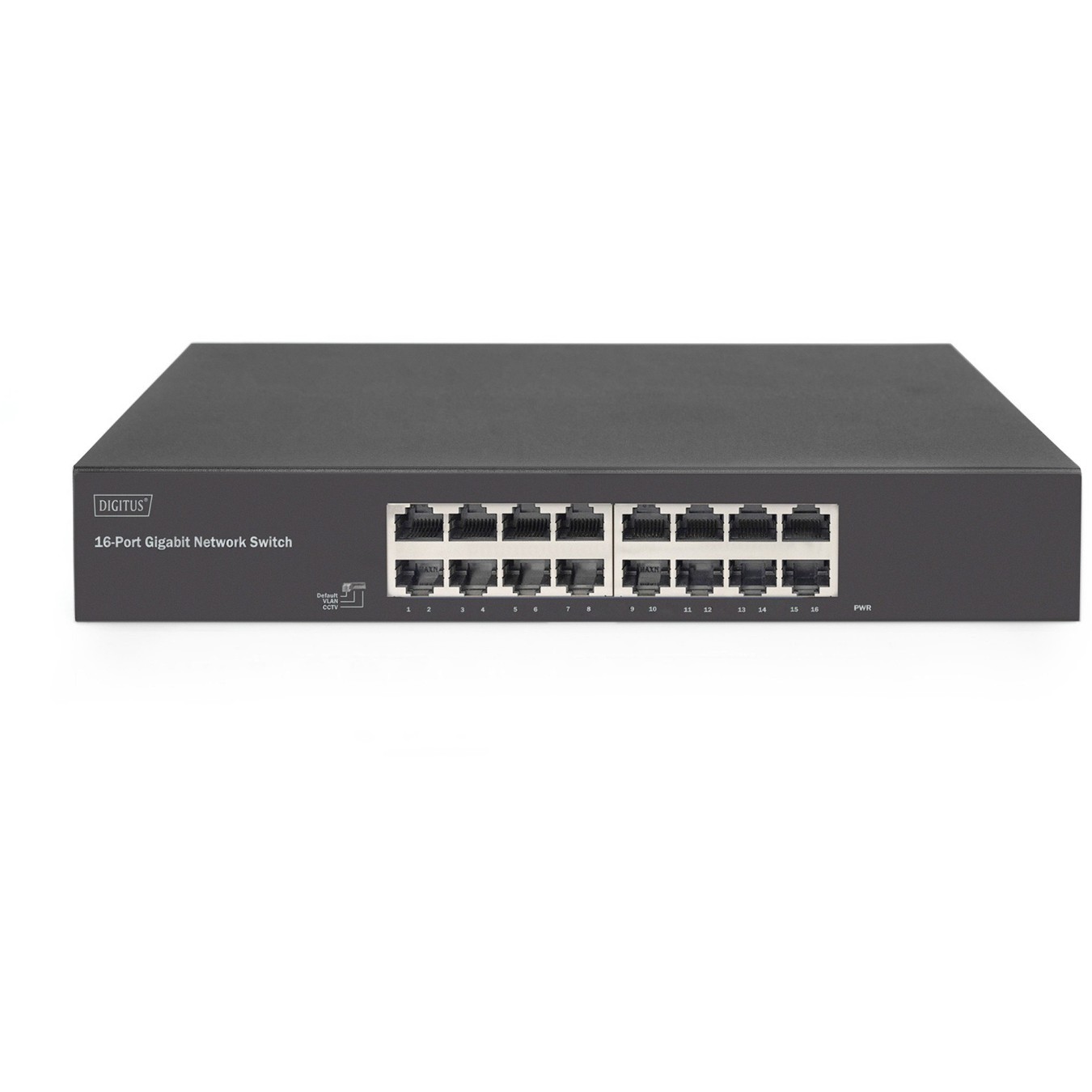 DIGITUS Switch 16-Port Gigabit - 19" Rackmount Unmanaged - Black — Buy in Cyprus with Fast Delivery