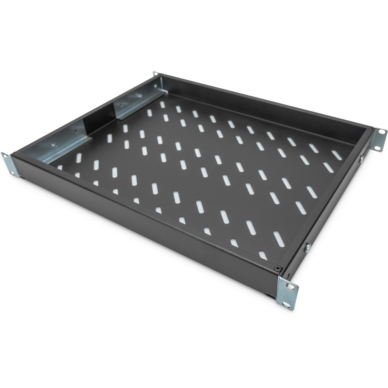 DIGITUS Fixed Shelf 1HE 44x482x350-500mm for 19-inch Cabinets - Black, 1U, Depth 350-500 mm — Buy in Cyprus with Fast Delivery