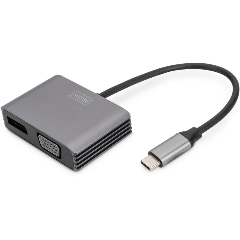 Buy DIGITUS DP + VGA Adapter - Silver Aluminum Housing - 20cm, 4K30 in Cyprus, Nicosia, Limassol, Larnaka, Pafos