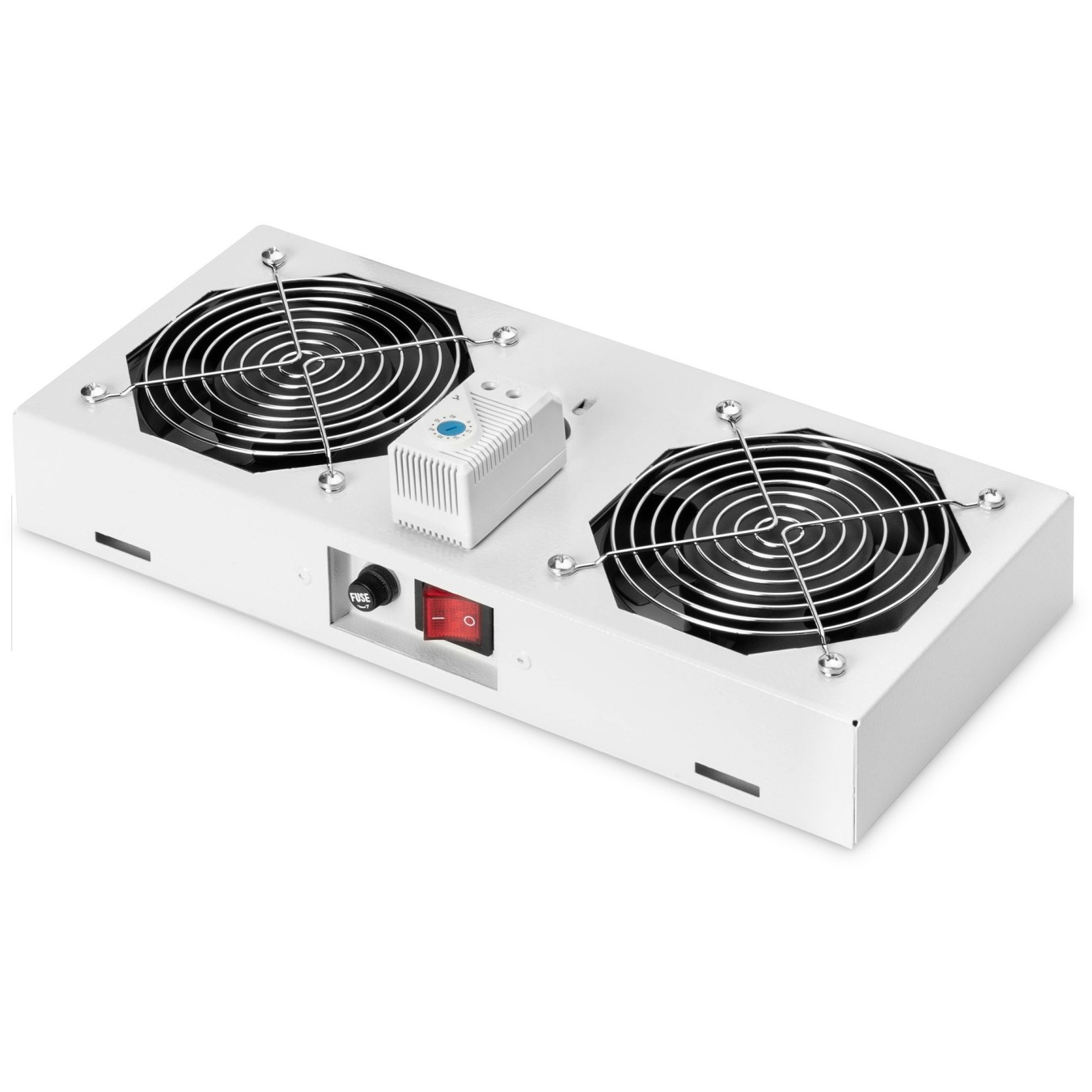 DIGITUS Roof Ventilation Unit for 483 mm (19") Wall-Mount Cabinets - Grey, 2 Fans, 276 m³/h