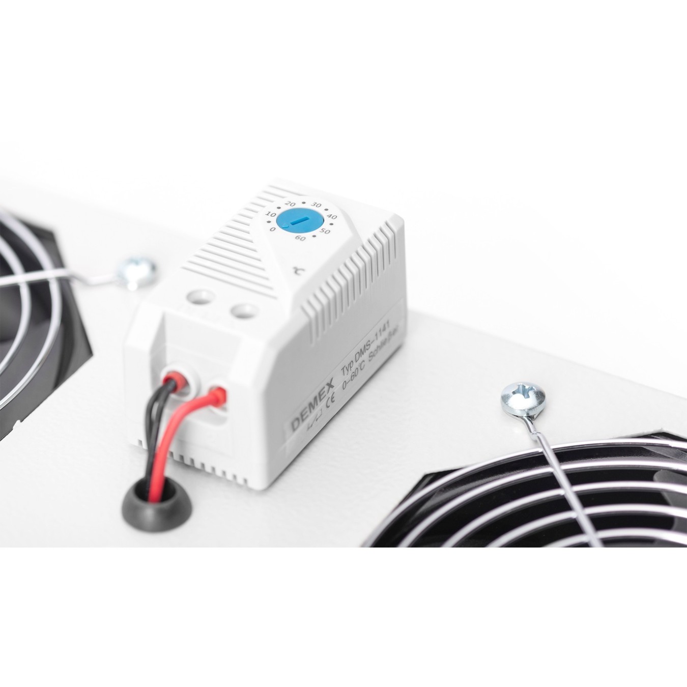 DIGITUS Roof Ventilation Unit for 483 mm (19") Wall-Mount Cabinets - Grey, 2 Fans, 276 m³/h