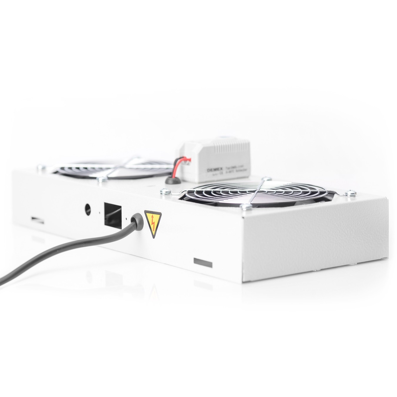 DIGITUS Roof Ventilation Unit for 483 mm (19") Wall-Mount Cabinets - Grey, 2 Fans, 276 m³/h