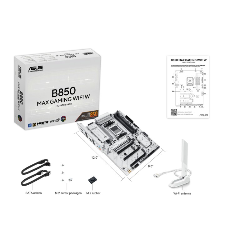 Buy ASUS B850 MAX Gaming WiFi W - AM5 ATX Motherboard, DDR5 256GB, Wi‑Fi 6E, 2... in Cyprus, Nicosia, Limassol, Larnaka, Pafos
