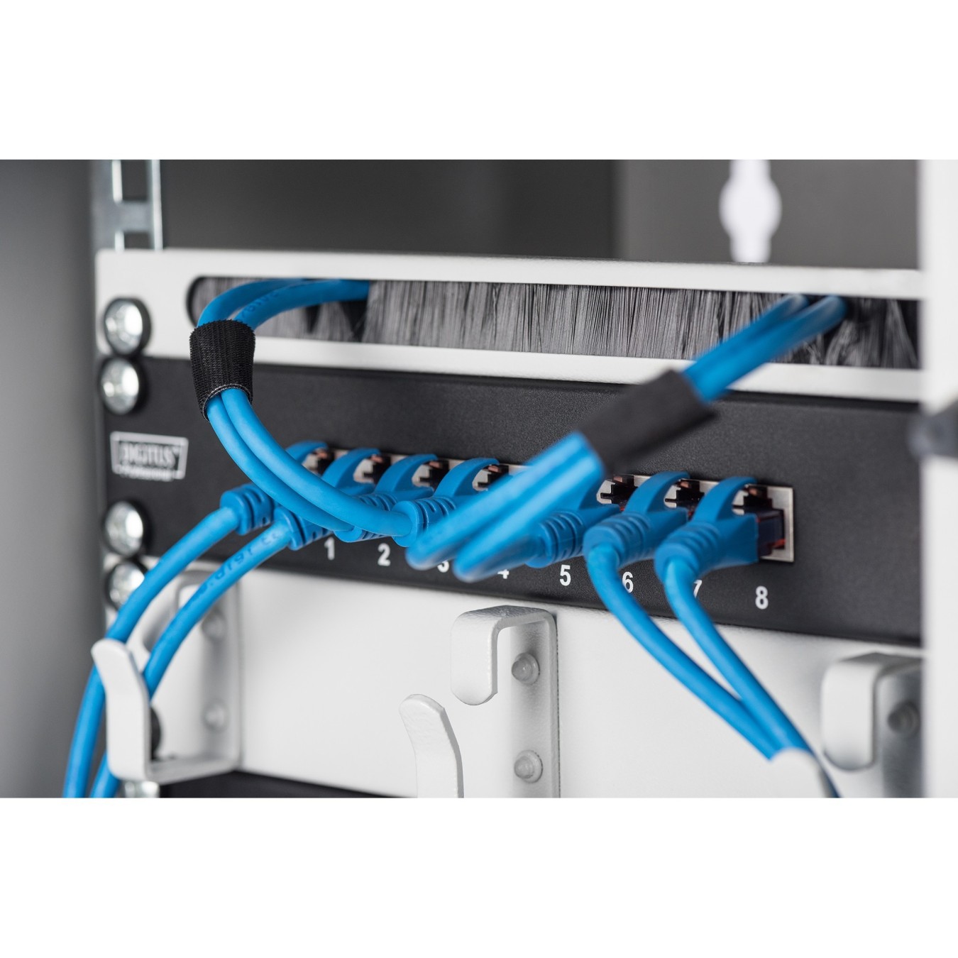 DIGITUS Patchpanel 1U 8-Port Cat6 ClassE Shielded - Rack Mount, Black — Buy in Cyprus with Fast Delivery