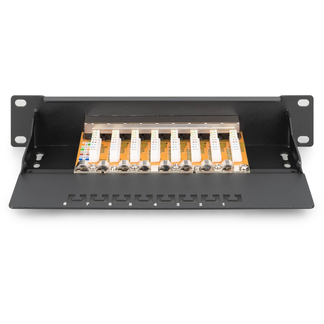 DIGITUS Patchpanel 1U 8-Port Cat6 ClassE Shielded - Rack Mount, Black — Buy in Cyprus with Fast Delivery