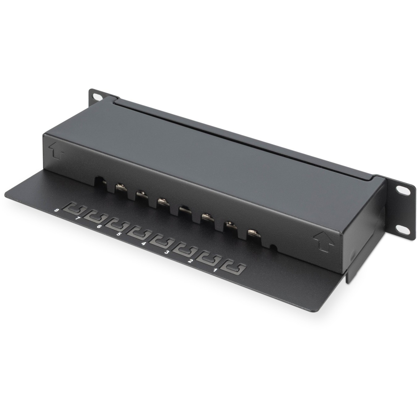DIGITUS Patchpanel 1U 8-Port Cat6 ClassE Shielded - Rack Mount, Black — Buy in Cyprus with Fast Delivery