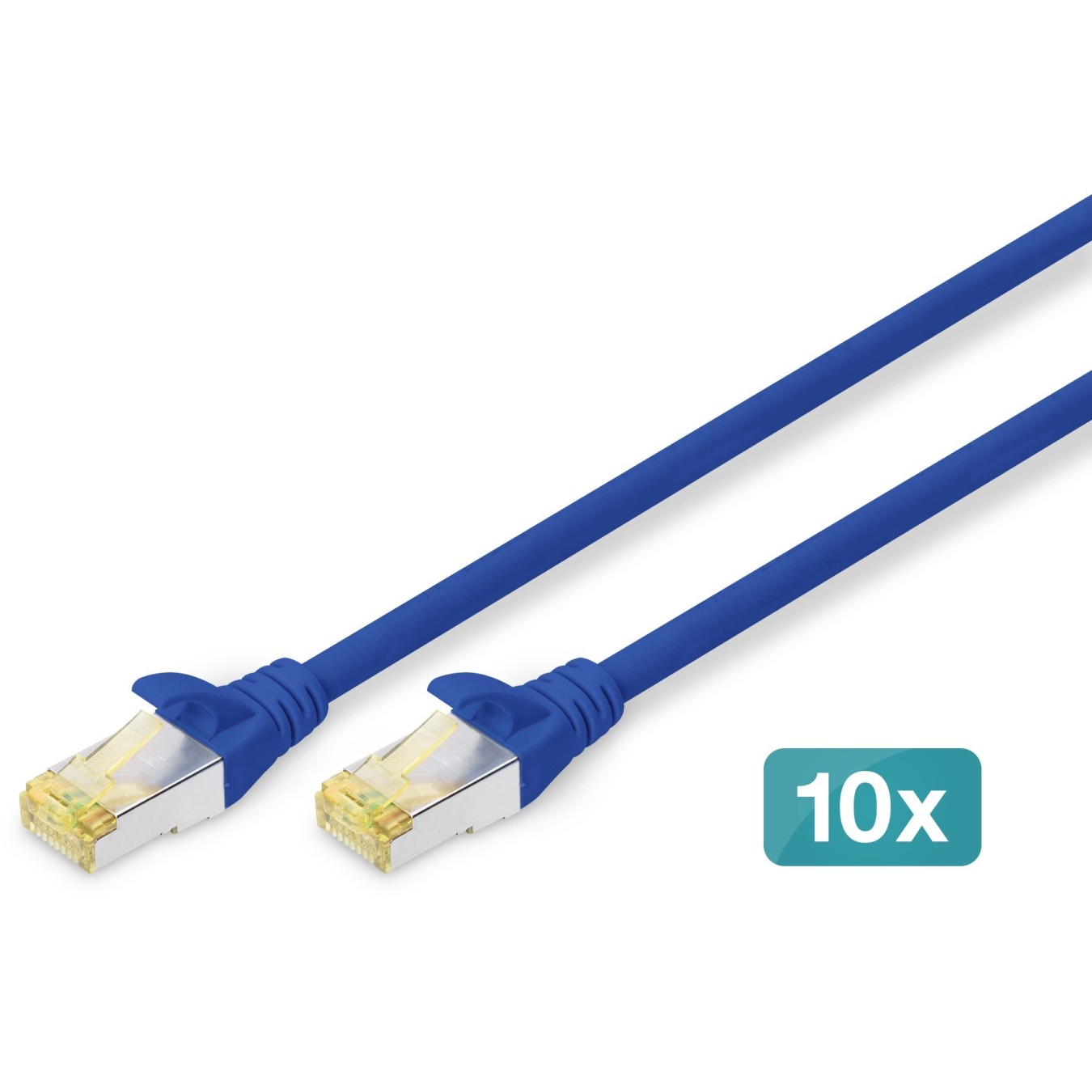 DIGITUS CAT 6A S-FTP Patch Cable Cu LSZH AWG 27, 1 m, 10 pcs, Blue — Buy in Cyprus with Fast Delivery