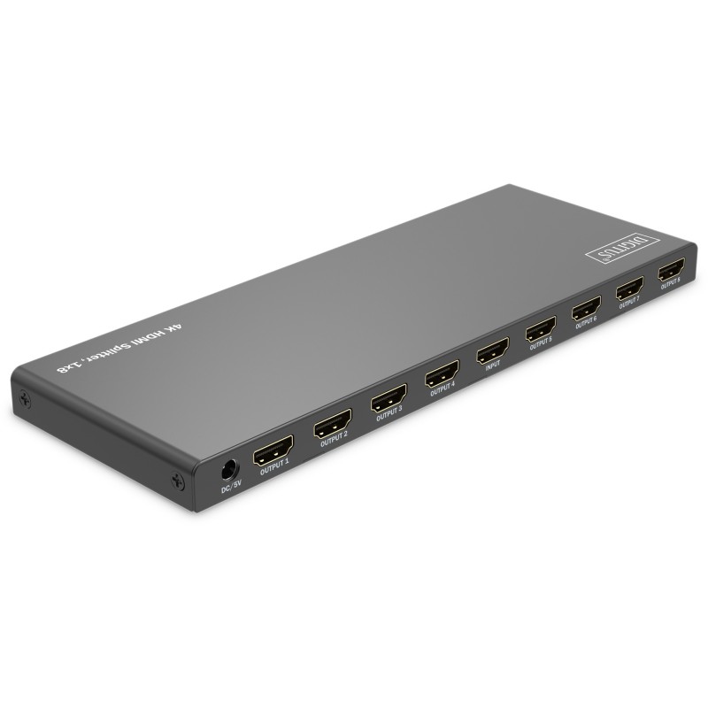 Buy DIGITUS HDMI Splitter 1x8 4K 60Hz HDCP 2.3 EDID Control - Black, Metal in Cyprus, Nicosia, Limassol, Larnaka, Pafos