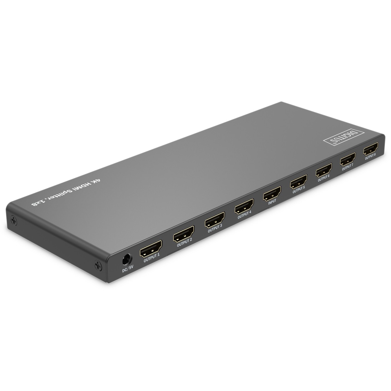 DIGITUS HDMI Splitter 1x8 4K 60Hz HDCP 2.3 EDID Control - Black, Metal — Buy in Cyprus with Fast Delivery