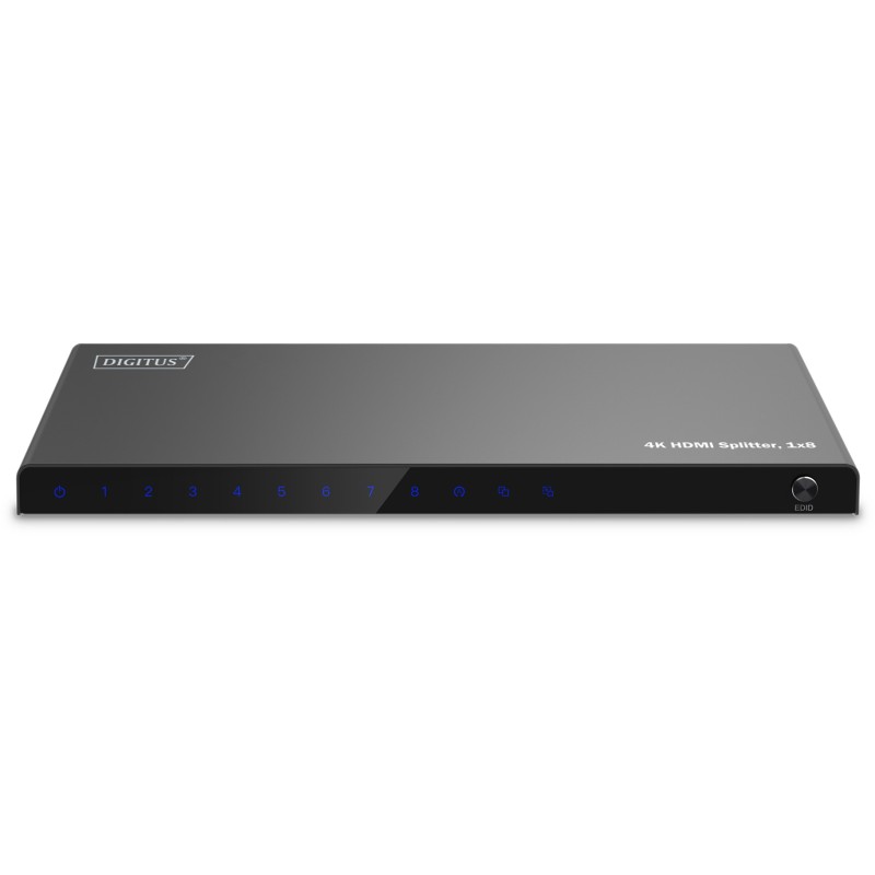 Buy DIGITUS HDMI Splitter 1x8 4K 60Hz HDCP 2.3 EDID Control - Black, Metal in Cyprus, Nicosia, Limassol, Larnaka, Pafos