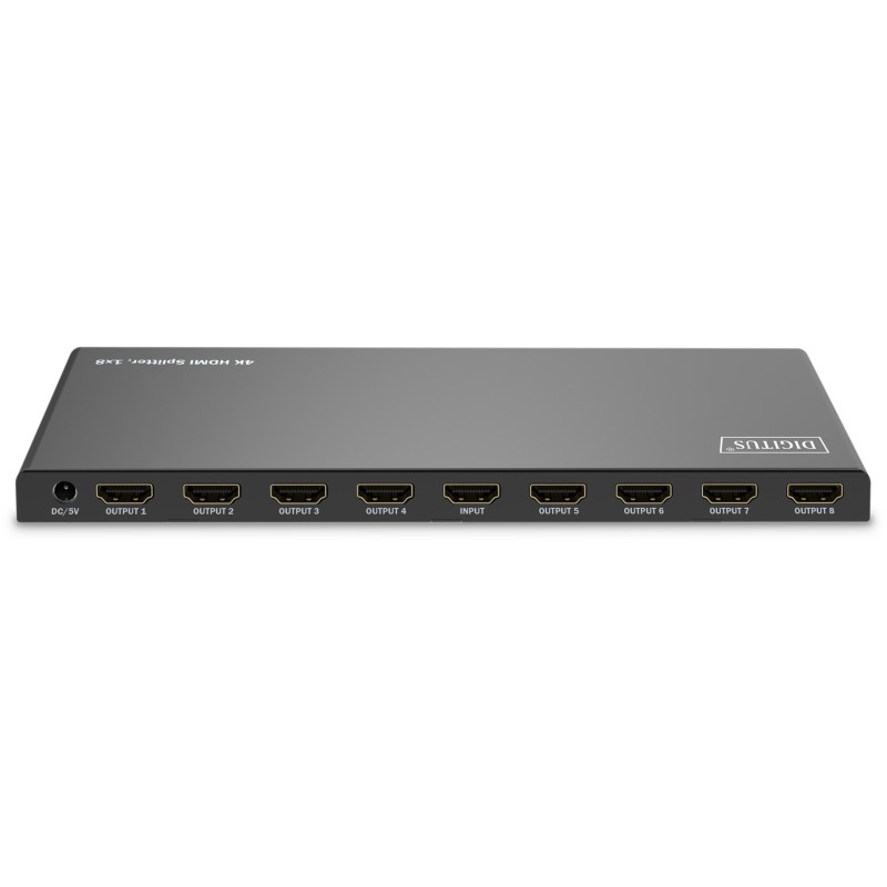 Buy DIGITUS HDMI Splitter 1x8 4K 60Hz HDCP 2.3 EDID Control - Black, Metal in Cyprus, Nicosia, Limassol, Larnaka, Pafos