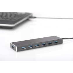 Buy DIGITUS USB-Hub 7-Port USB 3.0 Type-A - Grey Aluminium in Cyprus, Nicosia, Limassol, Larnaka, Pafos