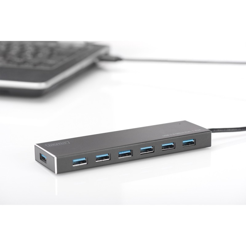 Buy DIGITUS USB-Hub 7-Port USB 3.0 Type-A - Grey Aluminium in Cyprus, Nicosia, Limassol, Larnaka, Pafos
