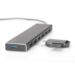 Buy DIGITUS USB-Hub 7-Port USB 3.0 Type-A - Grey Aluminium in Cyprus, Nicosia, Limassol, Larnaka, Pafos