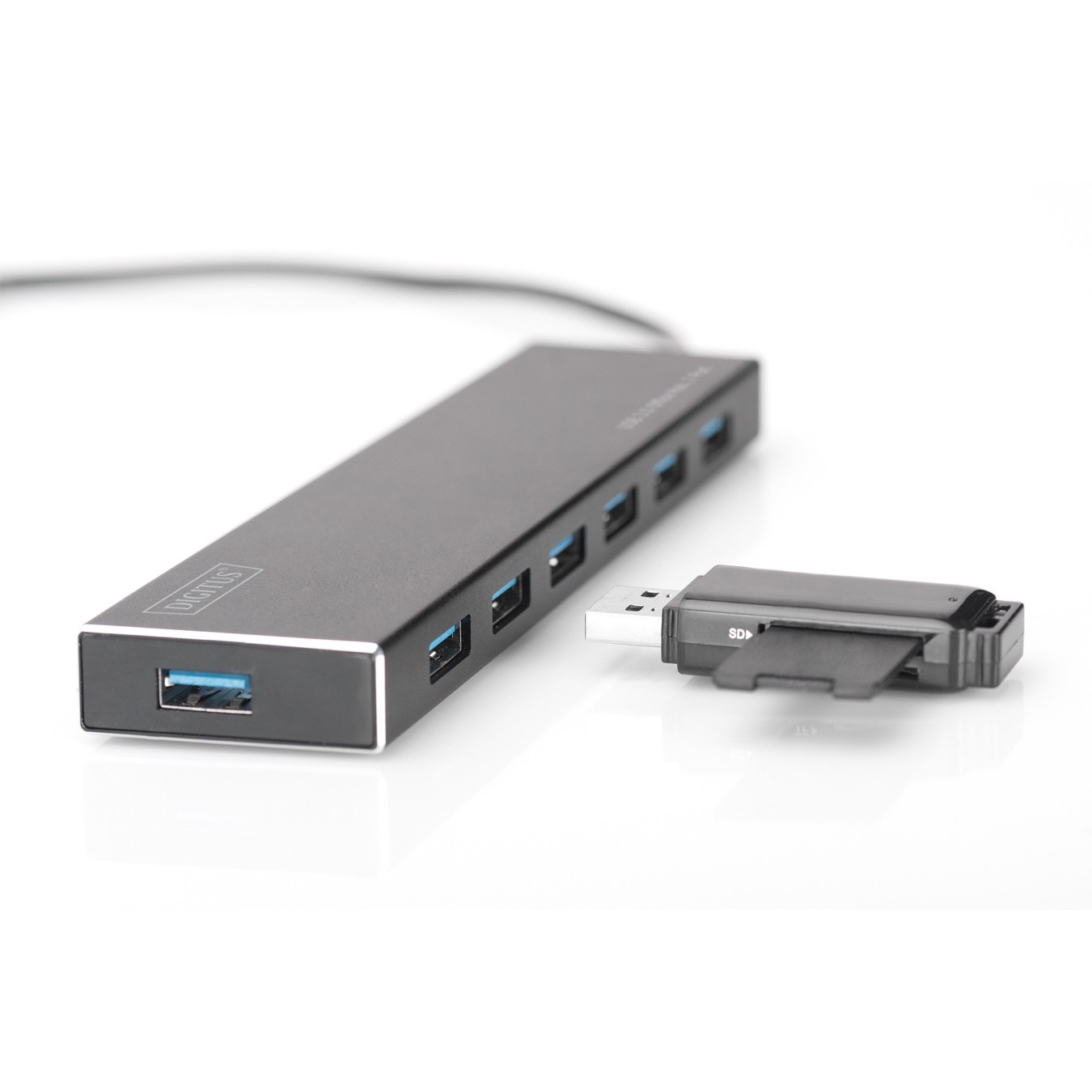 DIGITUS USB-Hub 7-Port USB 3.0 Type-A - Grey Aluminium — Buy in Cyprus with Fast Delivery