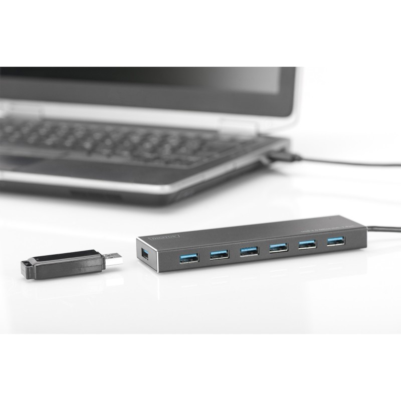 Buy DIGITUS USB-Hub 7-Port USB 3.0 Type-A - Grey Aluminium in Cyprus, Nicosia, Limassol, Larnaka, Pafos