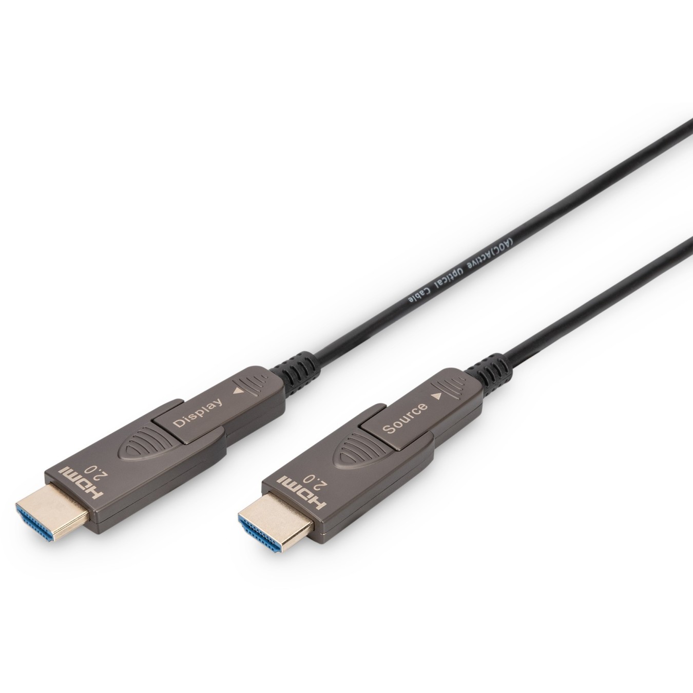 DIGITUS HDMI AOC Hybrid Fiber Optic Cable 4K Detachable 30m - Black — Buy in Cyprus with Fast Delivery