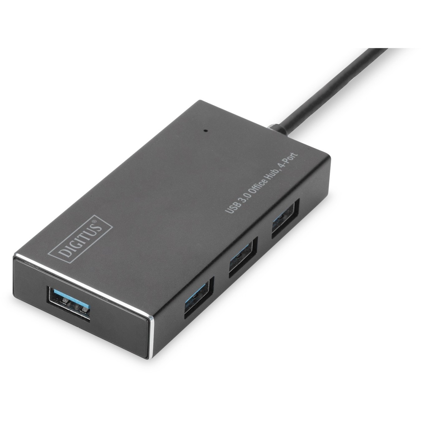 DIGITUS USB-Hub 4-Port - Black Aluminum - USB 3.0 Hub, 4x USB-A, 1.2 m Cable — Buy in Cyprus with Fast Delivery