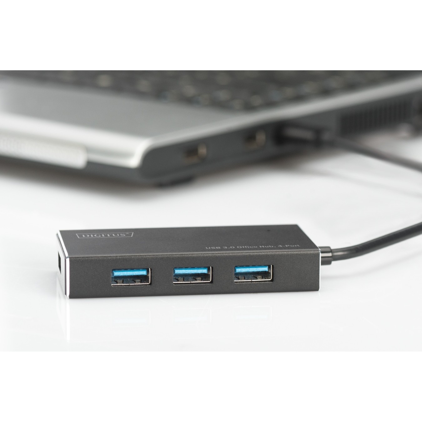 DIGITUS USB-Hub 4-Port - Black Aluminum - USB 3.0 Hub, 4x USB-A, 1.2 m Cable — Buy in Cyprus with Fast Delivery