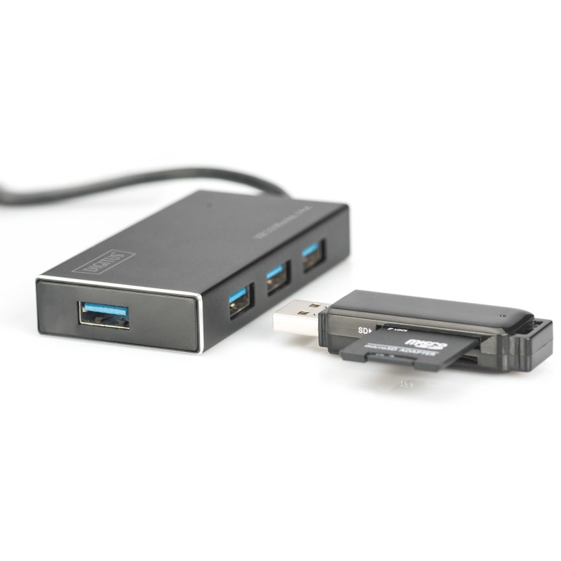 Buy DIGITUS USB-Hub 4-Port - Black Aluminum - USB 3.0 Hub, 4x USB-A, 1.2 m Cable in Cyprus, Nicosia, Limassol, Larnaka, Pafos
