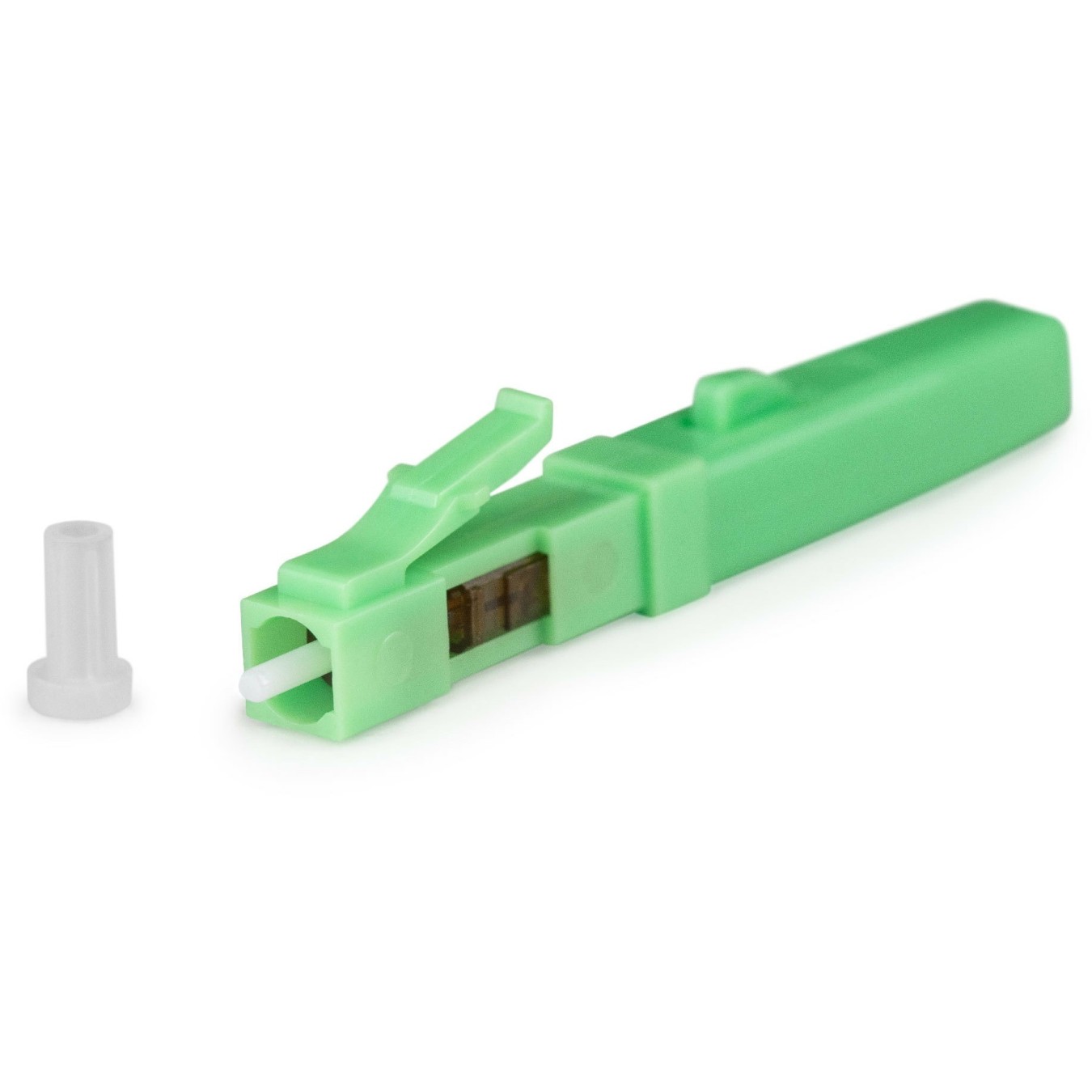 DIGITUS LC APC Singlemode Fiber Optic Connector - 10 pcs - Green (Color: Green, Pack: 10 pcs)
