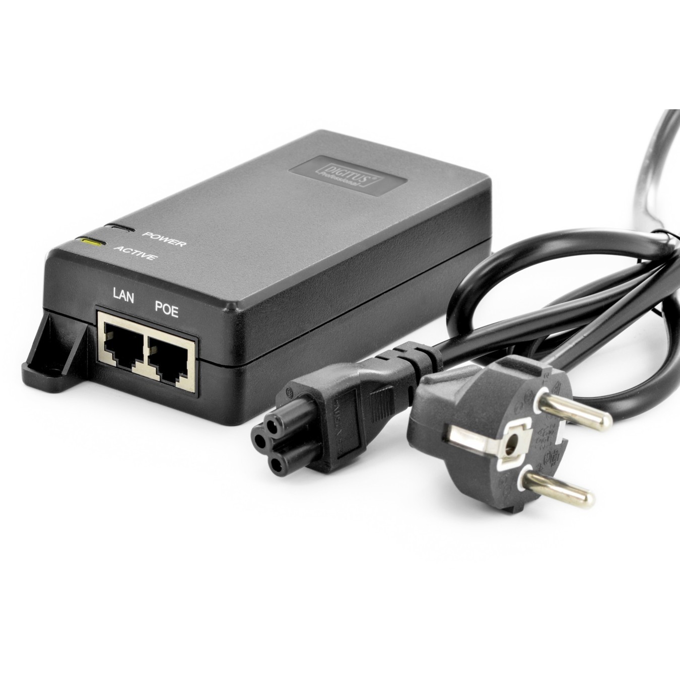 DIGITUS PoE+ Injector - Black - 30 W, 2x RJ-45, Gigabit Ethernet — Buy in Cyprus with Fast Delivery