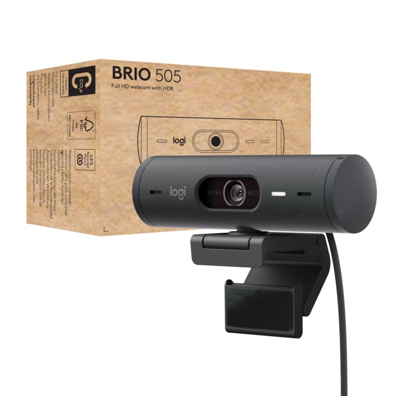 Logitech Brio 505 960-001459 Black Full HD 1080p 60fps 4MP USB-C (Boxed) — Buy in Cyprus with Fast Delivery
