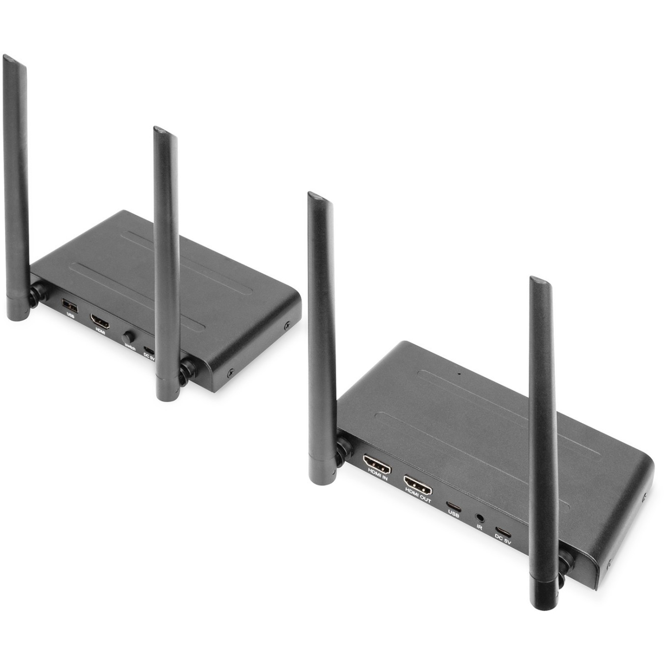 DIGITUS Wireless HDMI KVM Extender Set - Characteristics (Color, Memory size, CPU speed, etc, Up to 200 m, Full HD)