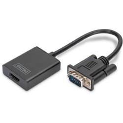 Buy DIGITUS VGA to HDMI + Audio Converter - Black, 0.15 m in Cyprus, Nicosia, Limassol, Larnaka, Pafos