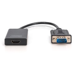 Buy DIGITUS VGA to HDMI + Audio Converter - Black, 0.15 m in Cyprus, Nicosia, Limassol, Larnaka, Pafos
