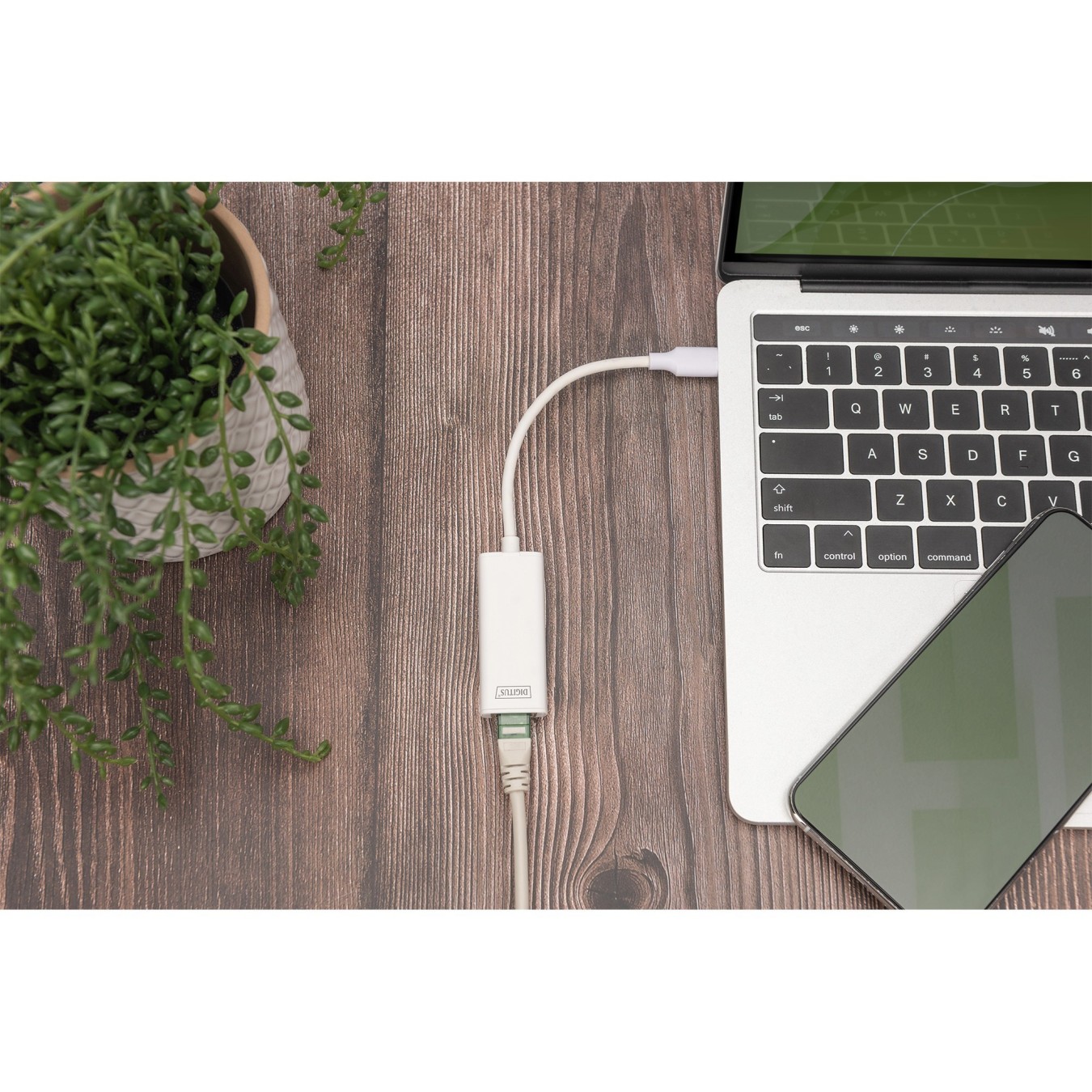 DIGITUS USB-C to RJ45 Gigabit Ethernet Adapter - Aluminium, 0.2 m cable — Buy in Cyprus with Fast Delivery