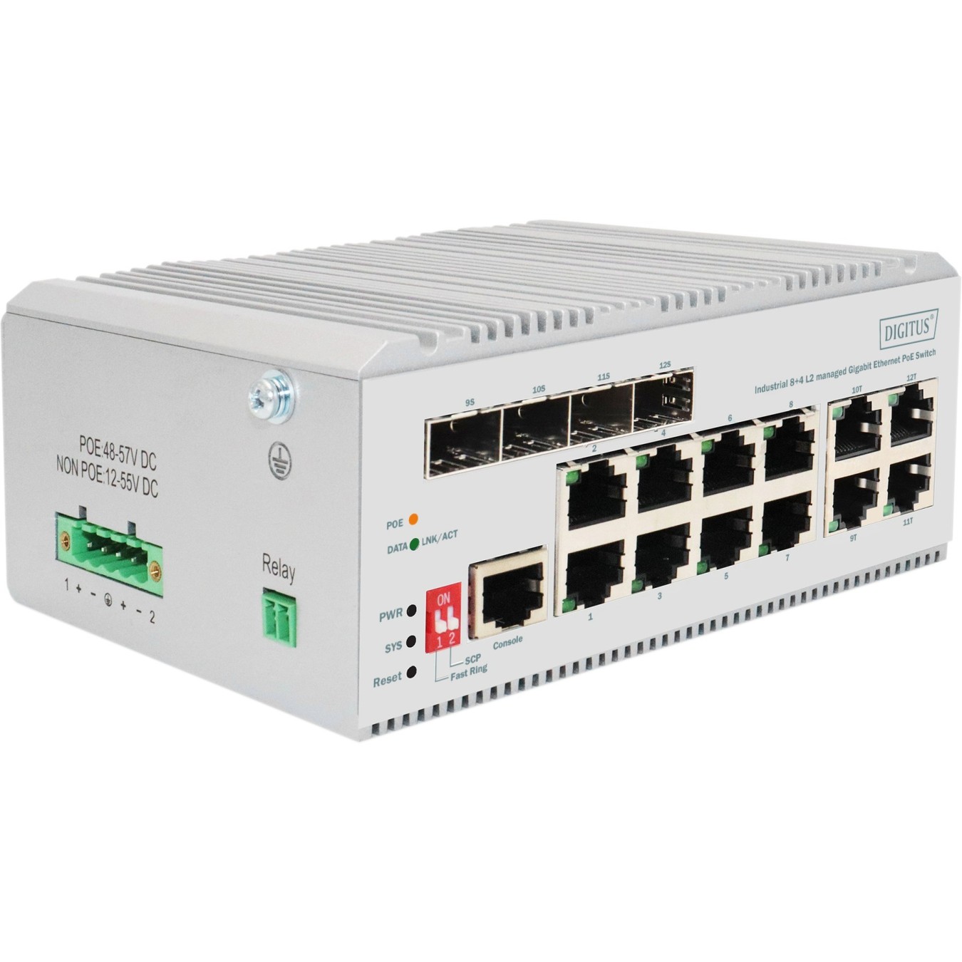 Digitus 8+4P Industrial Gigabit PoE Switch L2 Managed - (Gigabit, PoE) — Buy in Cyprus with Fast Delivery