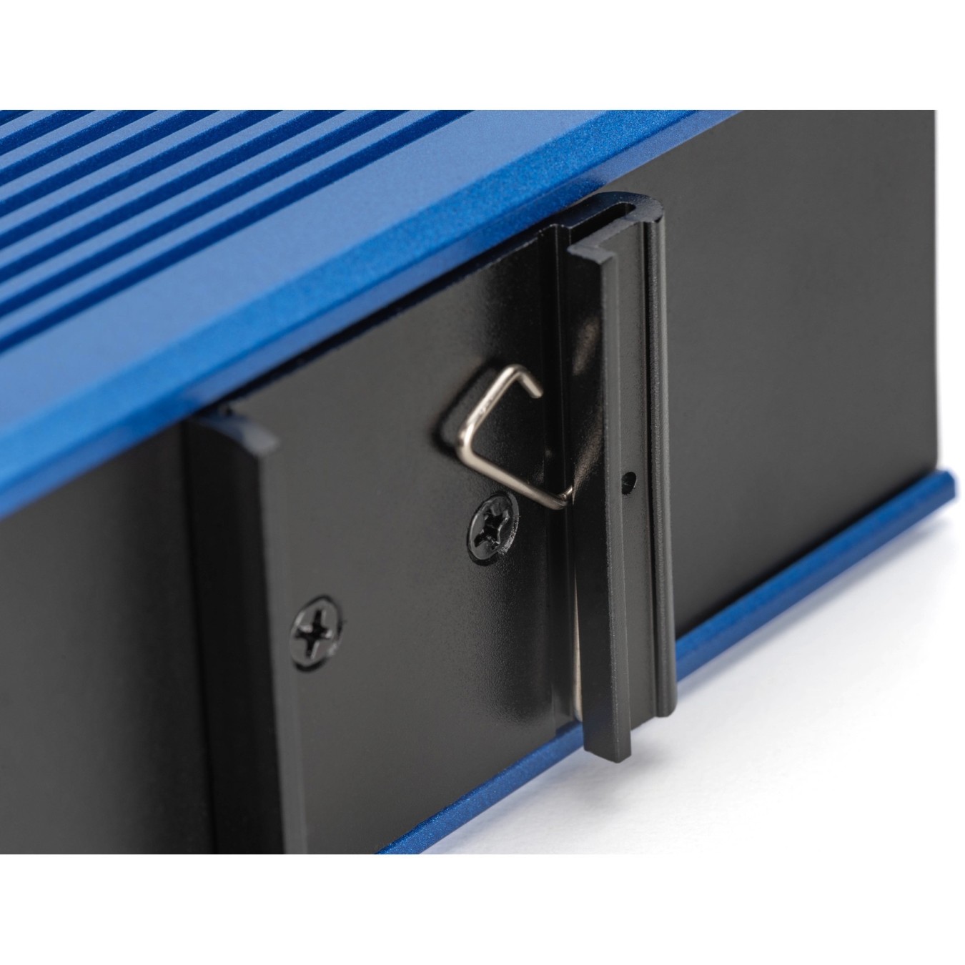 Digitus 8+2P Industrial Gigabit PoE Switch - Black/Blue - Unmanaged, 8x RJ45 + 2x SFP, 802.3af