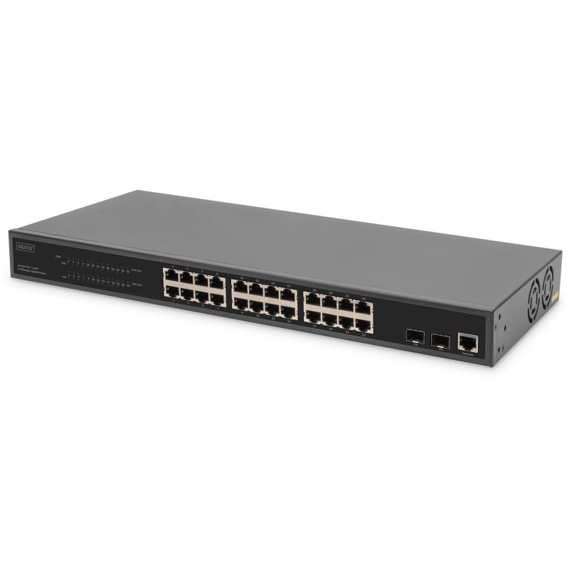 Buy DIGITUS Switch 24-Port L2 Managed PoE Gigabit Ethernet - Black, 1U Rack-Mount in Cyprus, Nicosia, Limassol, Larnaka, Pafos